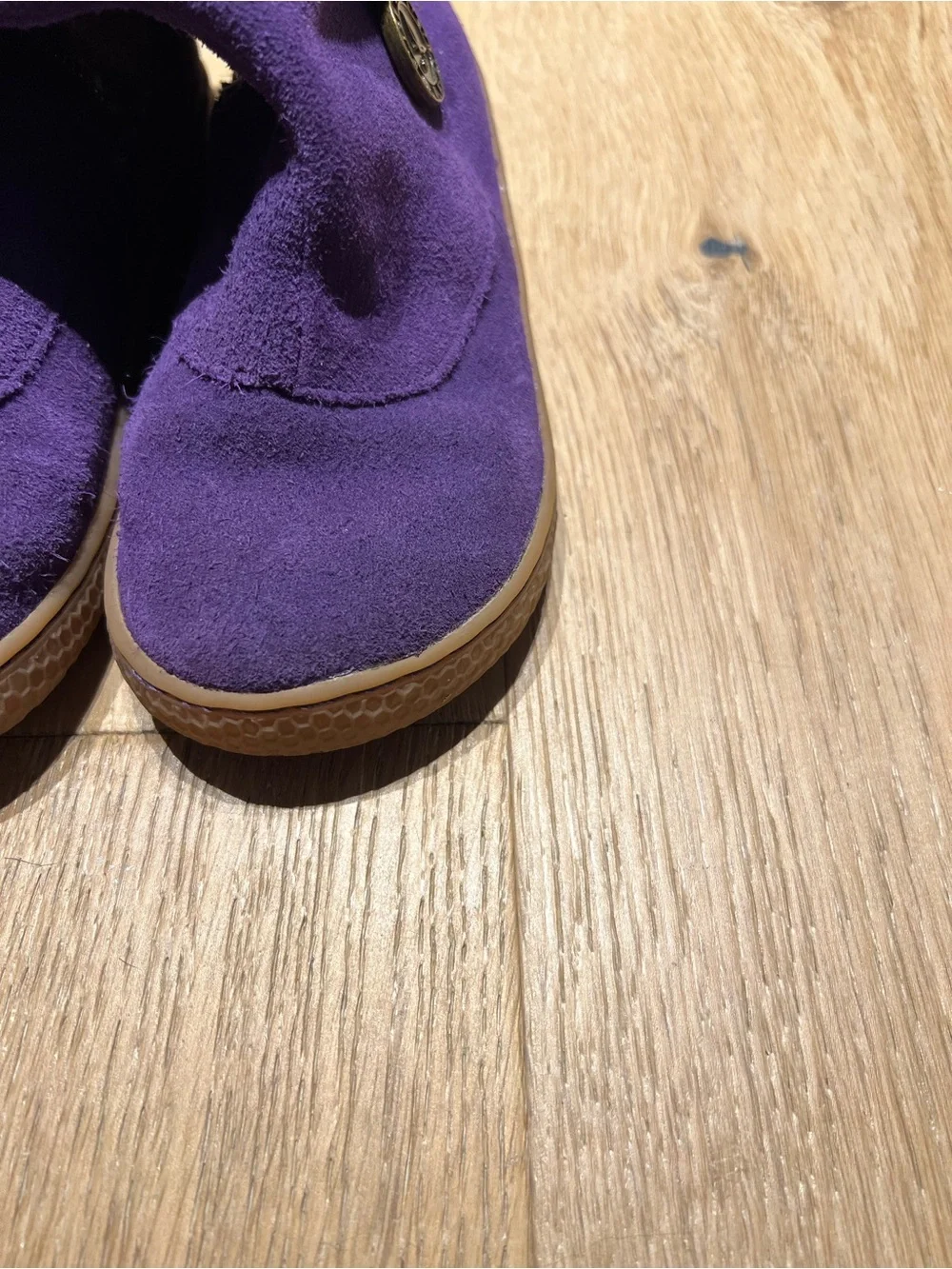 Livie and Luca Kids Gray and Purple Suede Booties, Size 12